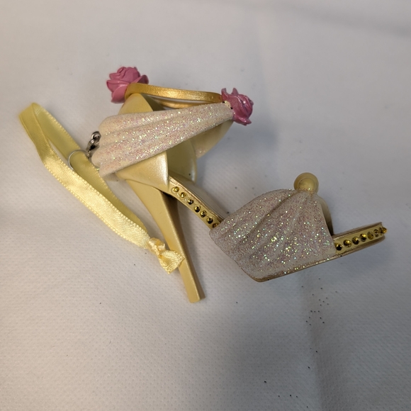 Disney Gold and Glitter Belle Shoe Ornament - Picture 3 of 5